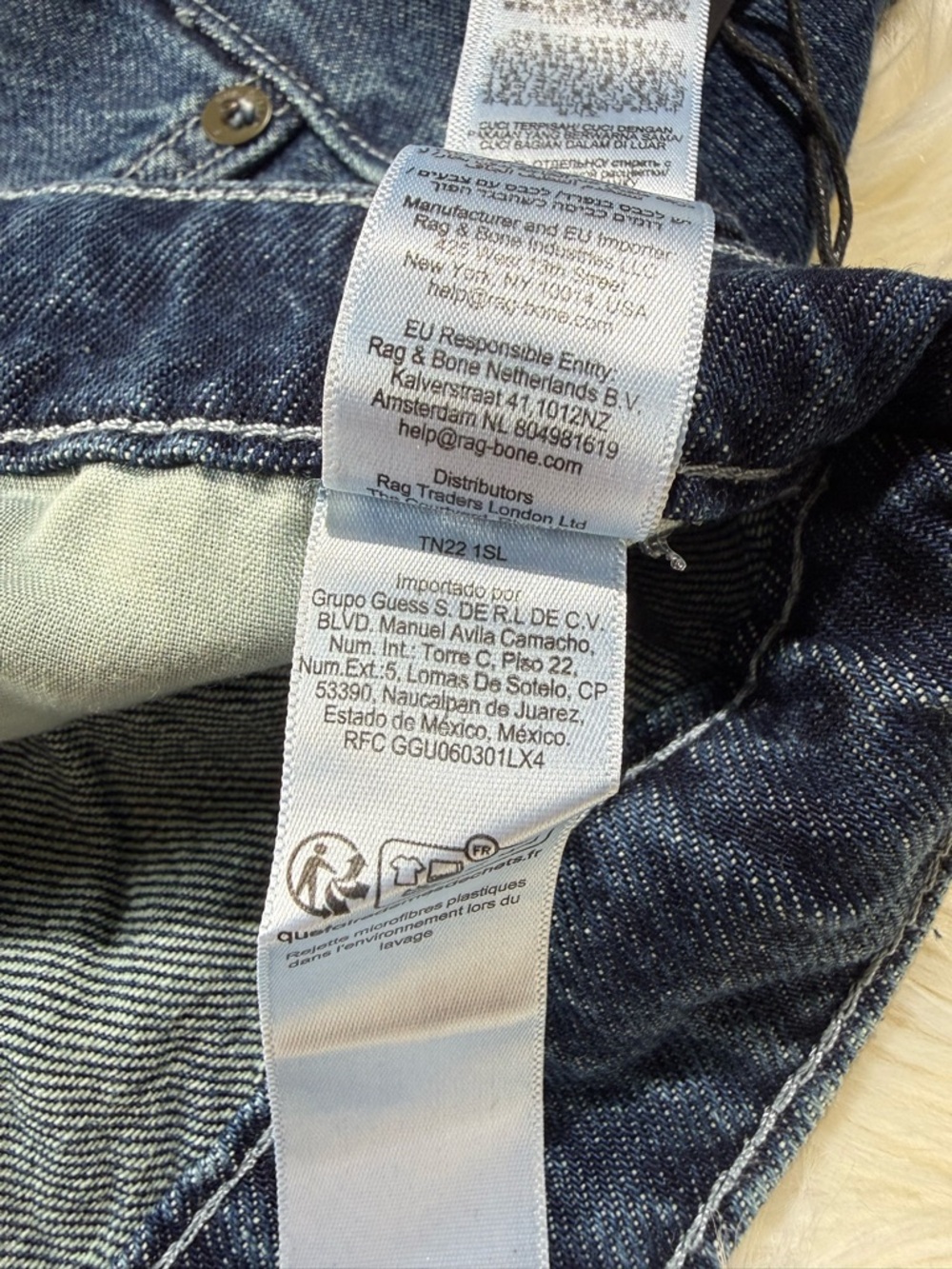 rag & bone Barrel Leg Dark Blue Denim Jeans - Picture 6 of 15